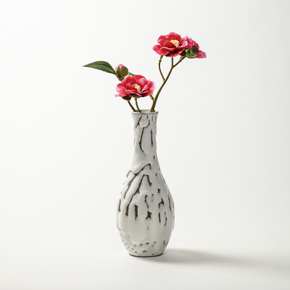 萩焼(伝統的工芸品)花入鬼白松曽呂利