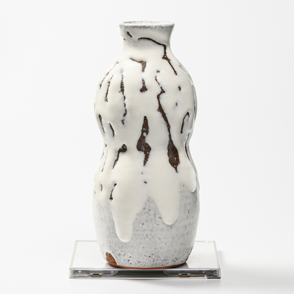 萩焼(伝統的工芸品)花入鬼白松瓢箪