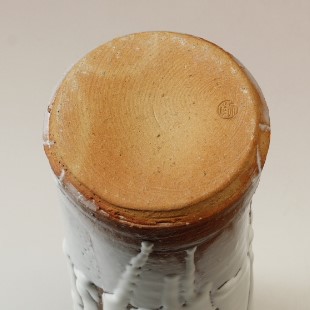 萩焼(伝統的工芸品)花入鬼白松肩衝ヘラメ