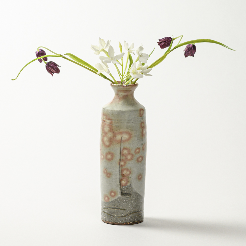萩焼(伝統的工芸品)花入細手御本手撫肩衝ヘラメ