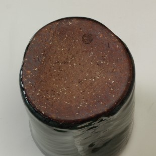萩焼(伝統的工芸品)花入小鉄青釉肩衝三方叩き