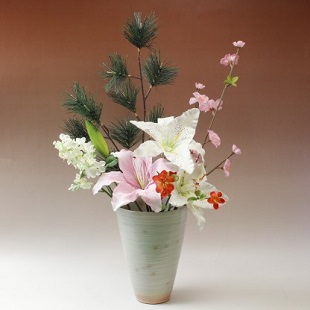 萩焼(伝統的工芸品)花入広口刷毛姫呉器