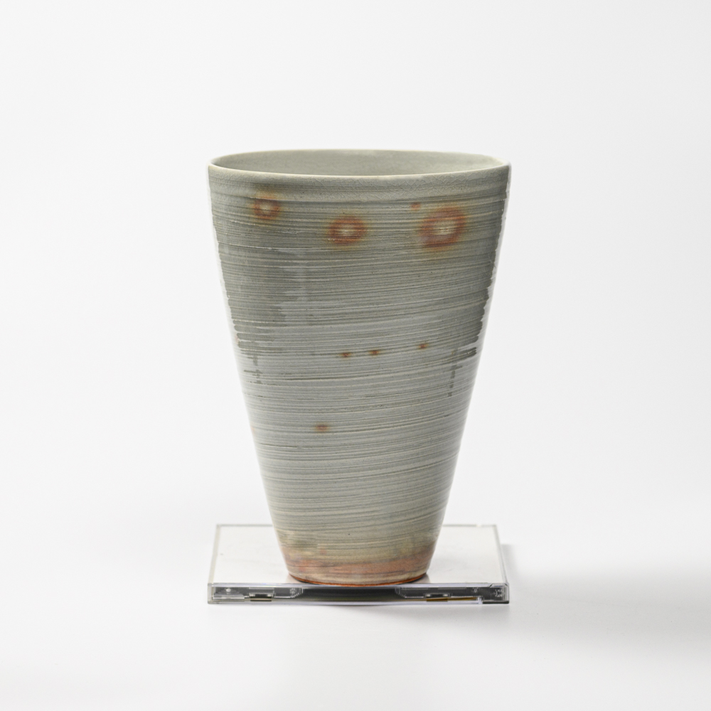 萩焼(伝統的工芸品)花入広口刷毛姫呉器