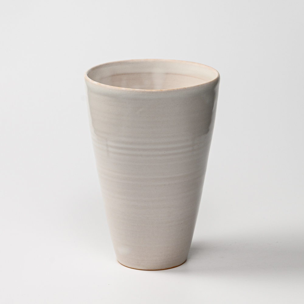 萩焼(伝統的工芸品)花入広口白姫呉器