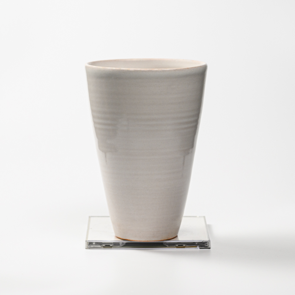 萩焼(伝統的工芸品)花入広口白姫呉器