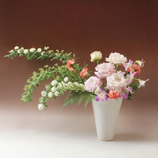 萩焼(伝統的工芸品)花入広口白姫末広