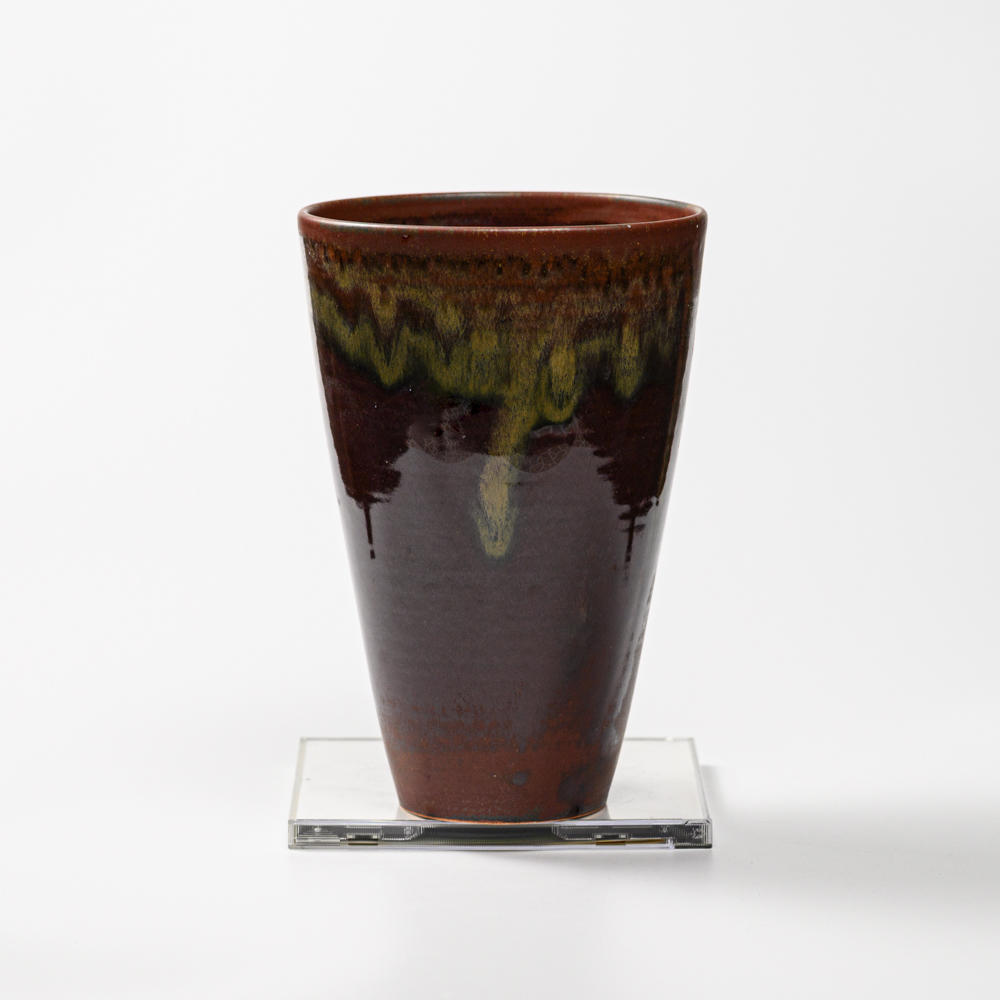 萩焼(伝統的工芸品)花入広口鉄赤釉呉器