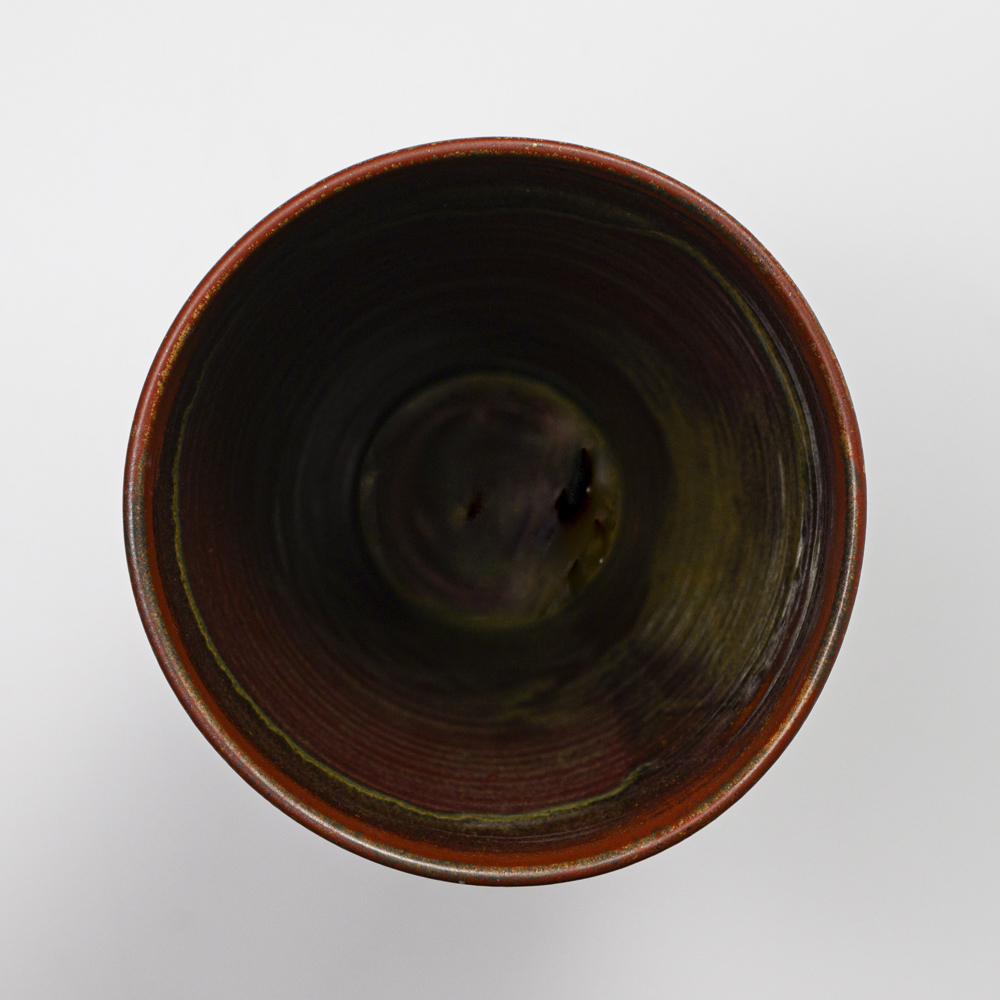 萩焼(伝統的工芸品)花入広口鉄赤釉呉器