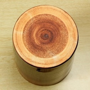 萩焼(伝統的工芸品)花入広口鉄赤釉筒