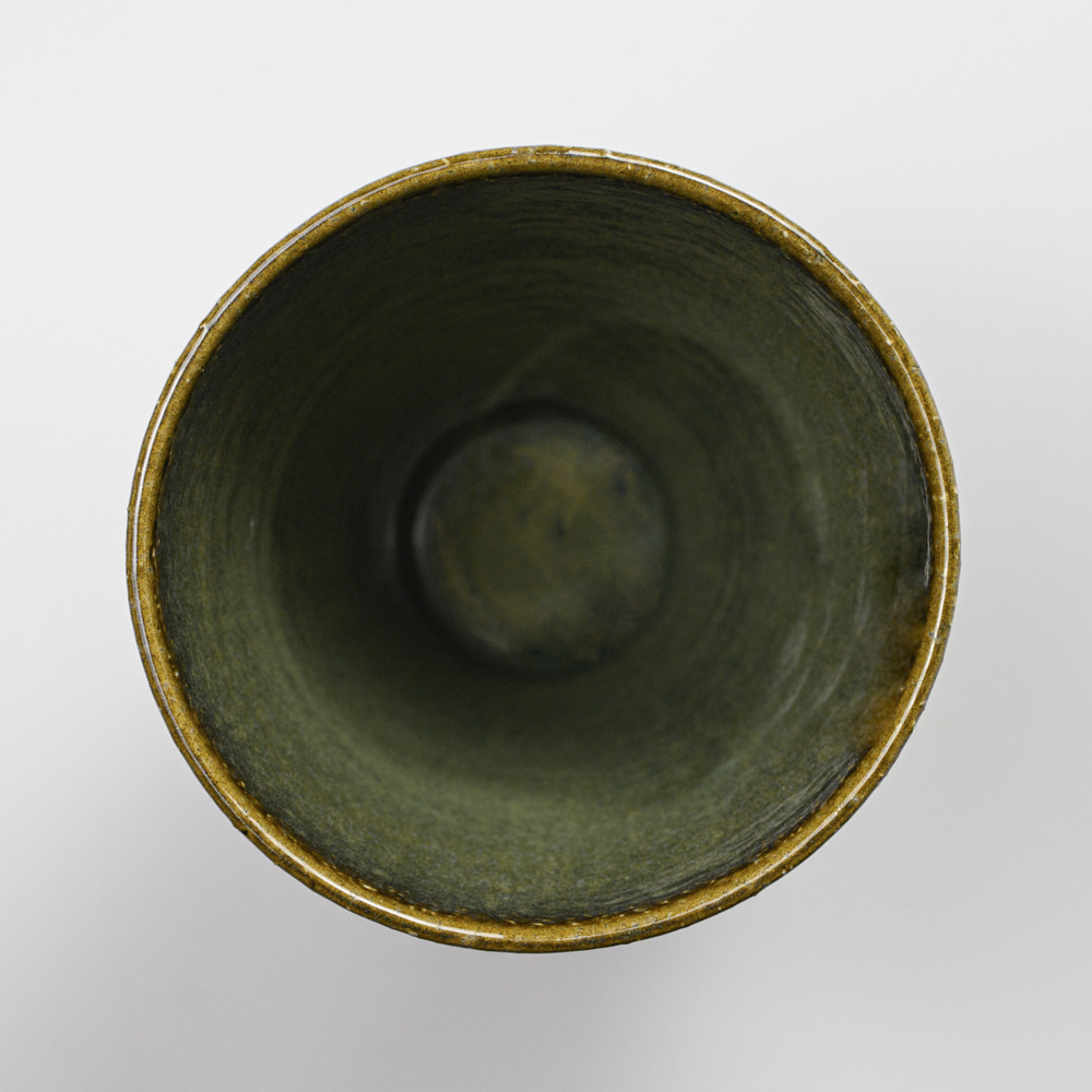 萩焼(伝統的工芸品)花入広口鉄青釉呉器