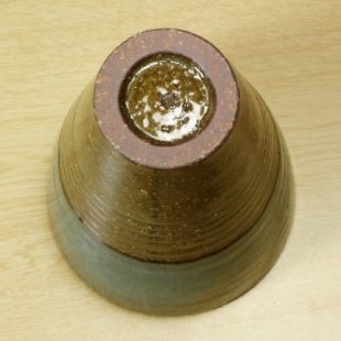 萩焼(伝統的工芸品)花入広口鉄青釉呉器