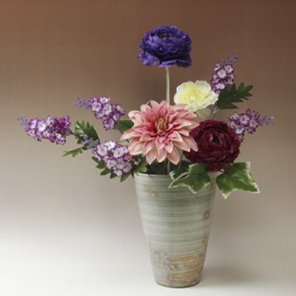 萩焼(伝統的工芸品)花入広口刷毛青荒呉器