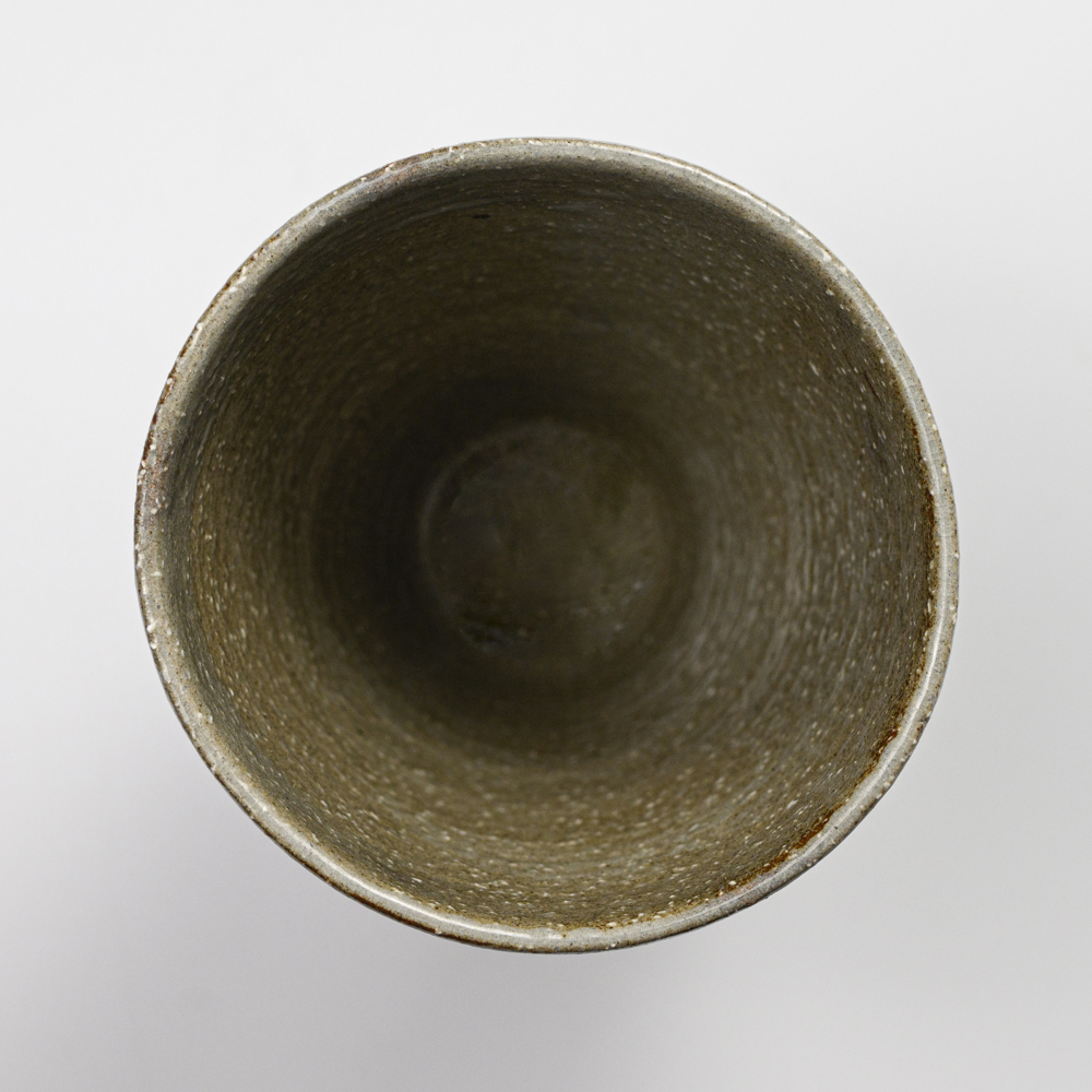 萩焼(伝統的工芸品)花入広口刷毛青荒呉器