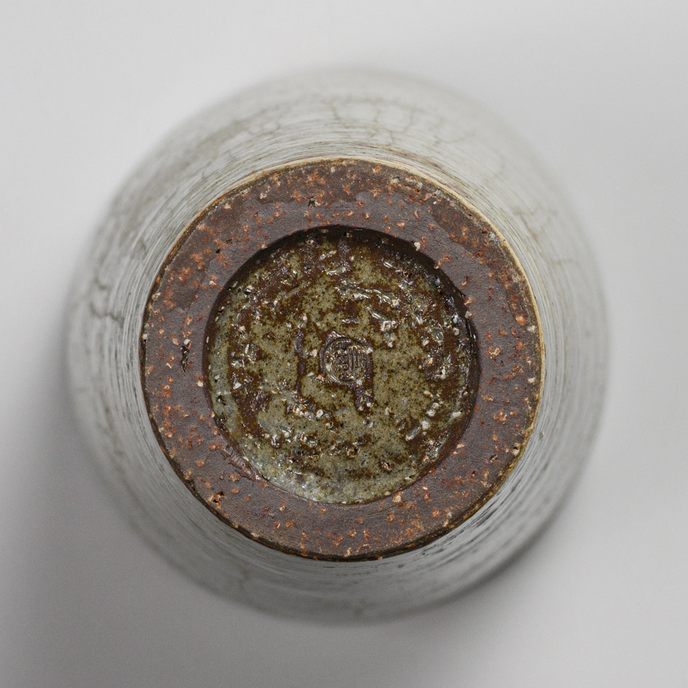 萩焼(伝統的工芸品)花入広口刷毛青荒呉器