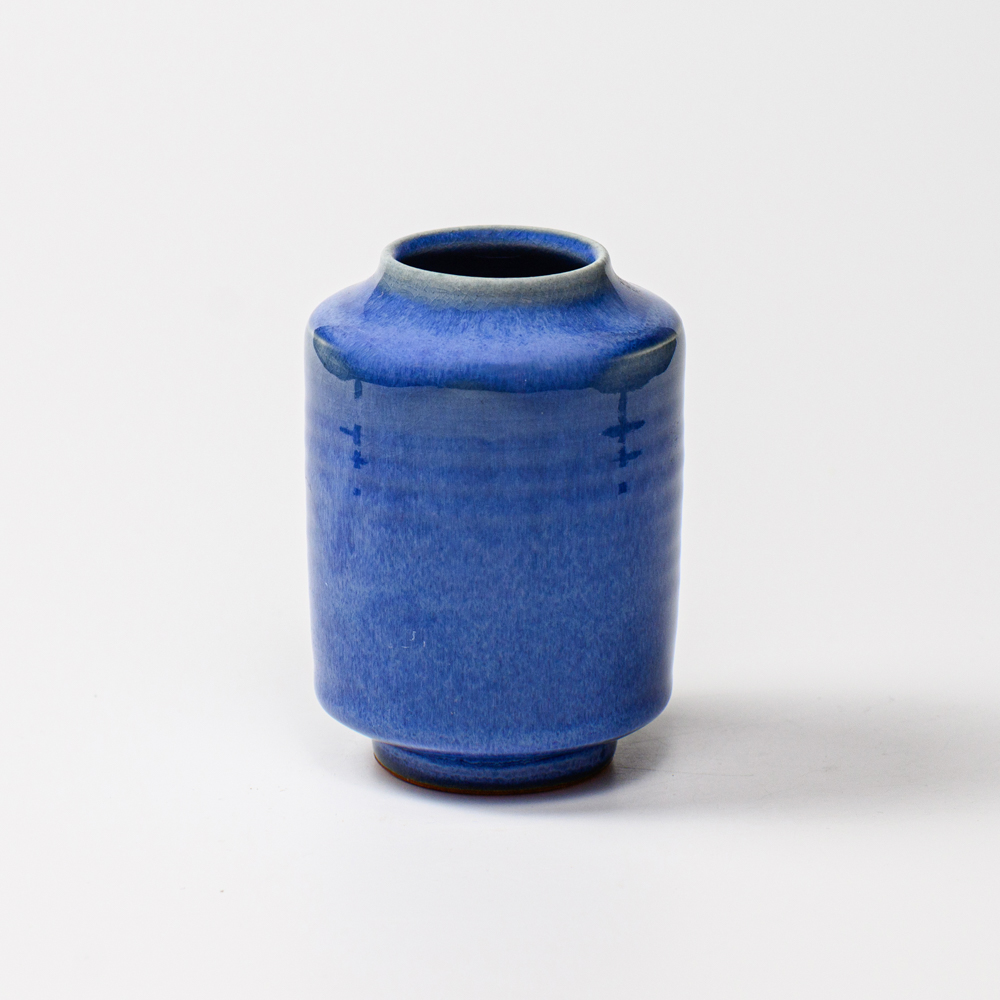 萩焼(伝統的工芸品)ミニ花入透青釉肩衝