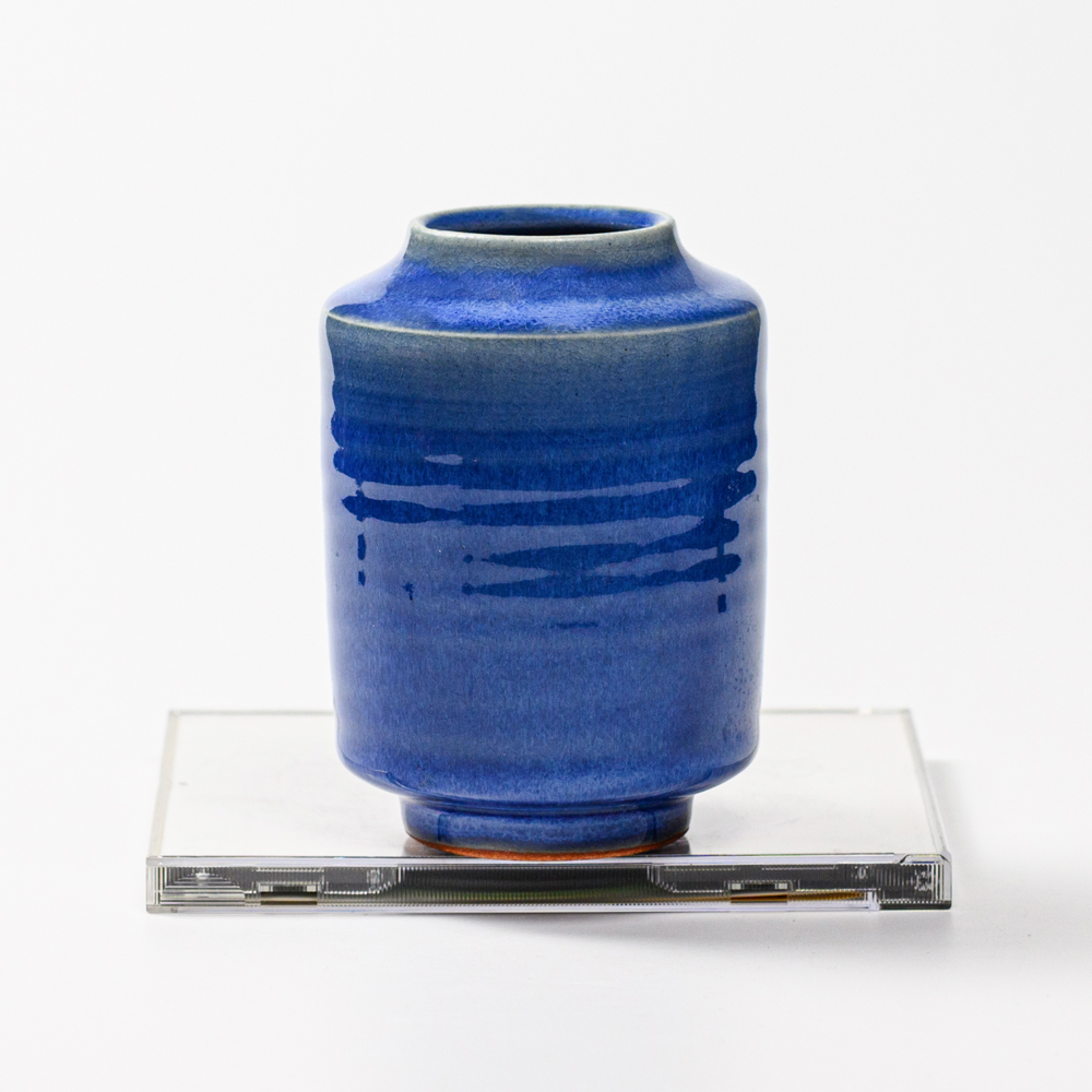 萩焼(伝統的工芸品)ミニ花入透青釉肩衝