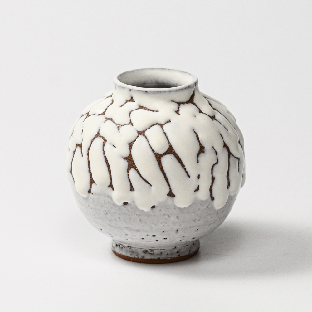 萩焼(伝統的工芸品)ミニ花入鬼白松丸