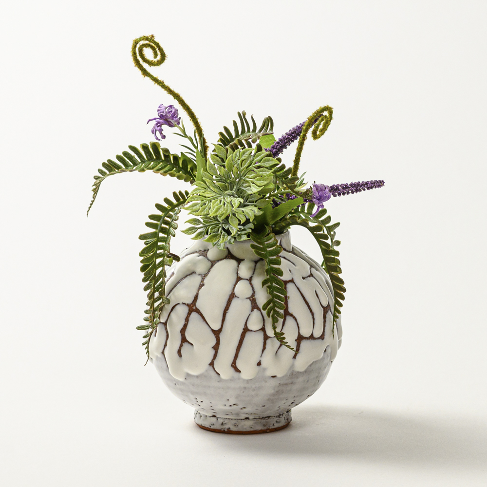 萩焼(伝統的工芸品)ミニ花入鬼白松丸