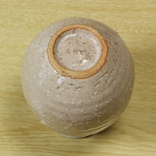 萩焼(伝統的工芸品)掛花入白萩掛分け茄子口上前