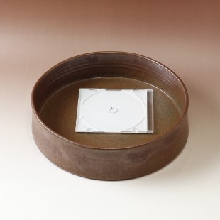 萩焼(伝統的工芸品)水盤鉄釉筒