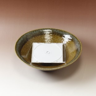 萩焼(伝統的工芸品)水盤鉄青釉筒