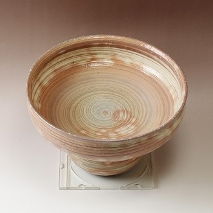 萩焼(伝統的工芸品)コンポート刷毛青荒丸高付