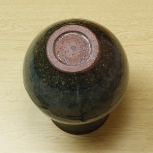 萩焼(伝統的工芸品)花器鉄青釉長頸