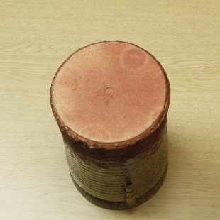 萩焼(伝統的工芸品)花器緑釉荒筒肩衝耳付叩き文