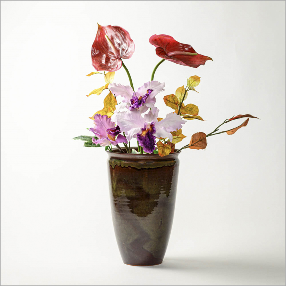 萩焼(伝統的工芸品)花器鉄赤釉呉器肩衝