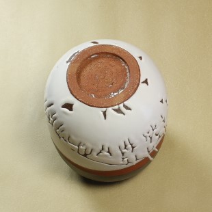 萩焼(伝統的工芸品)壷大掛分け(鬼白松&黒釉)掛外し瓜形