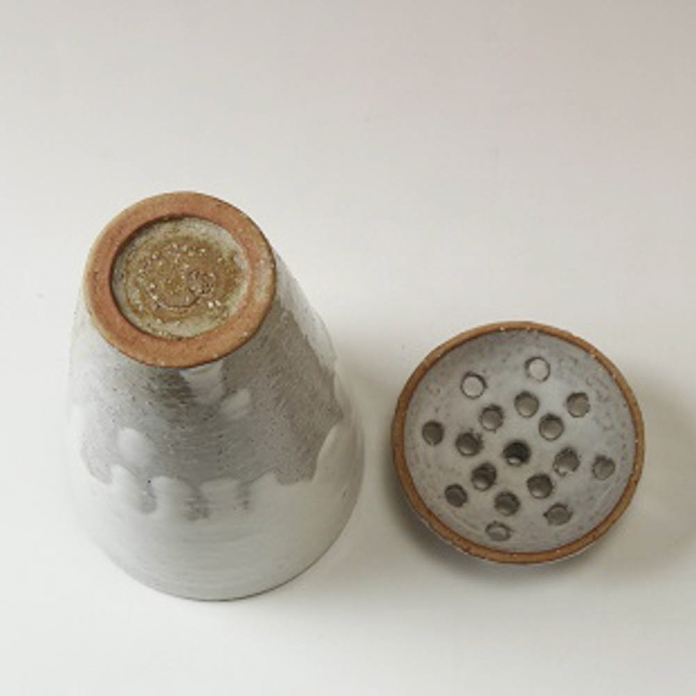 萩焼(伝統的工芸品)壷特大掛分け(鬼白松&黒釉)掛外し丸