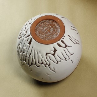 萩焼(伝統的工芸品)壷特大掛分け(鬼白松&黒釉)掛外し丸