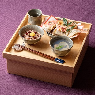 萩焼(伝統的工芸品)お食い初め膳刷毛姫「箱入り娘」塗り箱入り