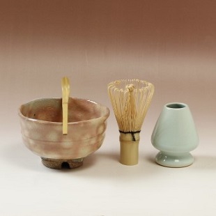 萩焼(伝統的工芸品)茶楽抹茶碗御本手半筒3点セット付