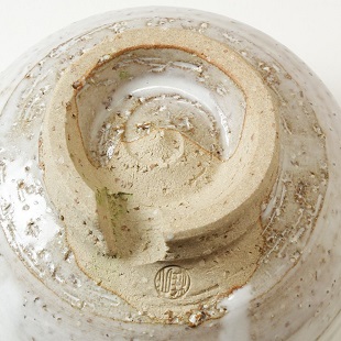 萩焼(伝統的工芸品)茶楽抹茶碗白萩掛分け半筒3点セット付