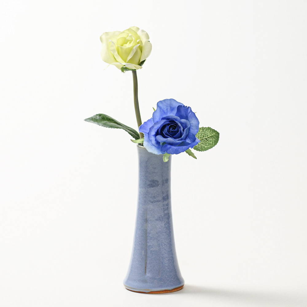 萩焼(伝統的工芸品)花入小細手淡青釉円錐形
