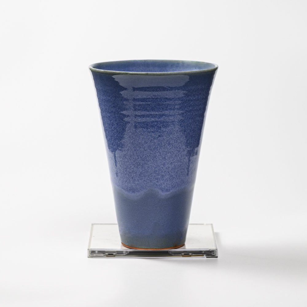 萩焼(伝統的工芸品)花入広口青釉末広