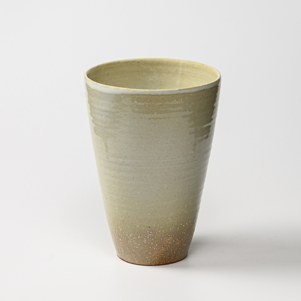 萩焼(伝統的工芸品)花入広口わら緑呉器