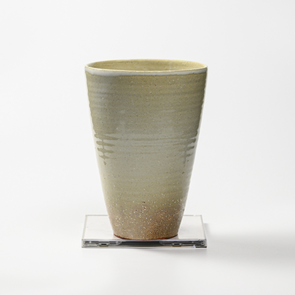 萩焼(伝統的工芸品)花入広口わら緑呉器