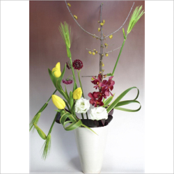 萩焼(伝統的工芸品)花入広口白姫呉器