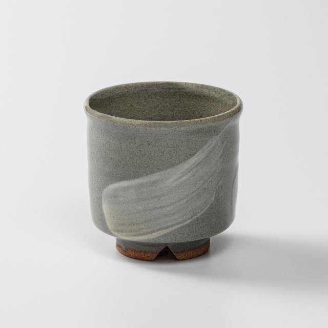 萩焼(伝統的工芸品)小湯呑刷毛青筒No94