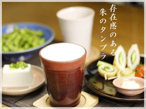 萩焼(伝統的工芸品)タンブラー鉄赤釉筒